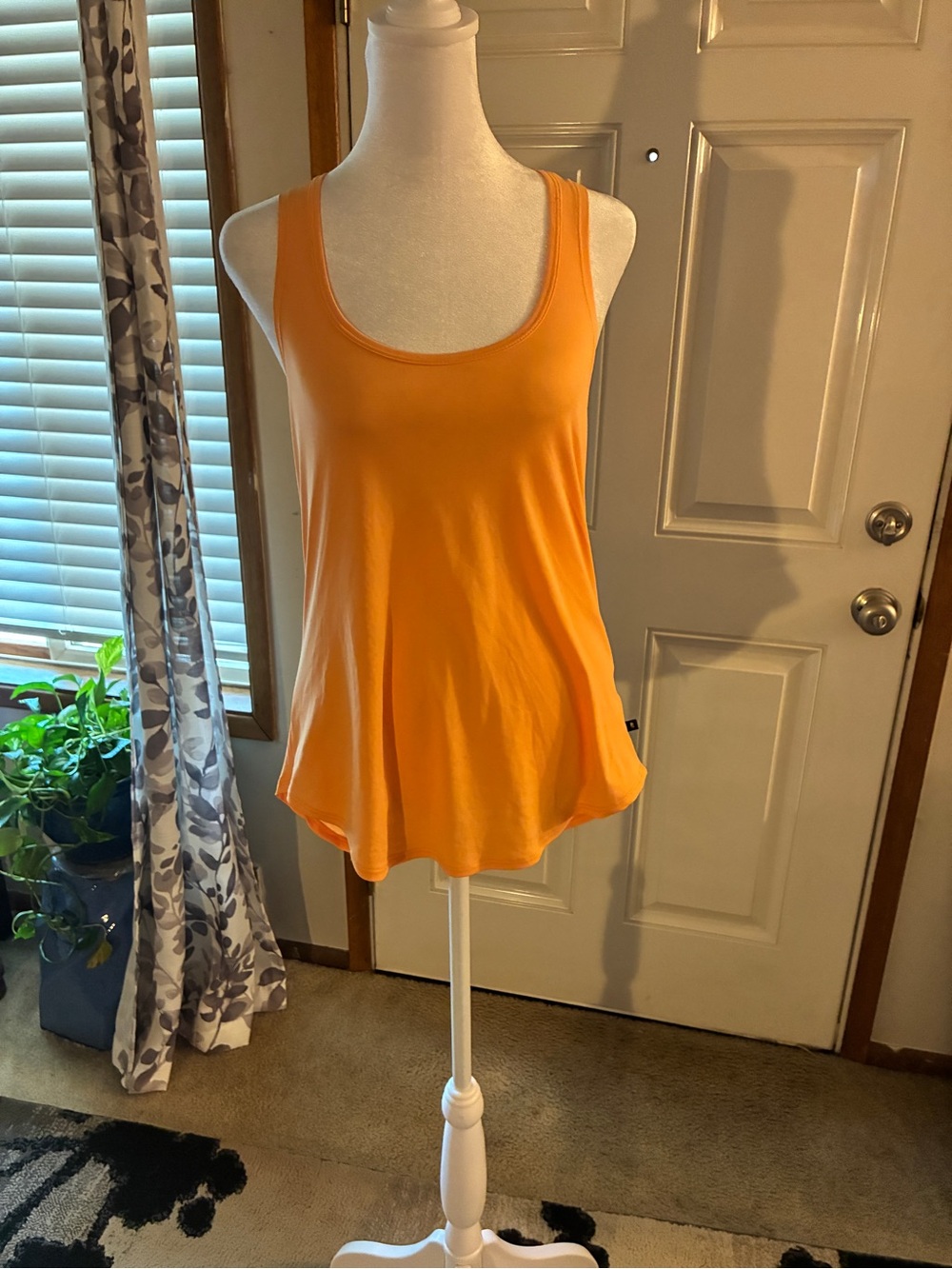 Marika Bright Orange Scoop Neck Tank